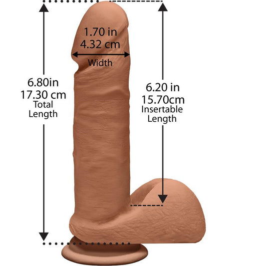 Dual Density Dildo Perfect D with Testicles 7 Caramel - UABDSM