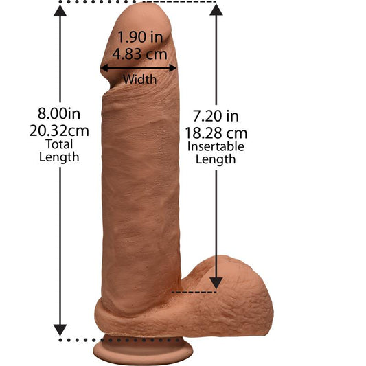 Dual Density dildo Perfect D with Testicles 8 Caramel - UABDSM