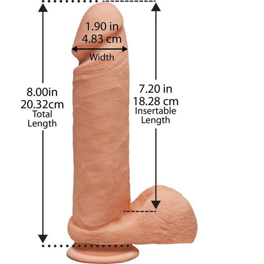 Dual Density Dildo Perfect D with Testicles 8 Vanilla - UABDSM