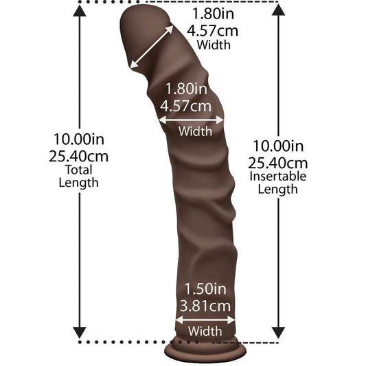 Dual Density Dildo RaginD 10 Ultraskyn Chocolate - UABDSM