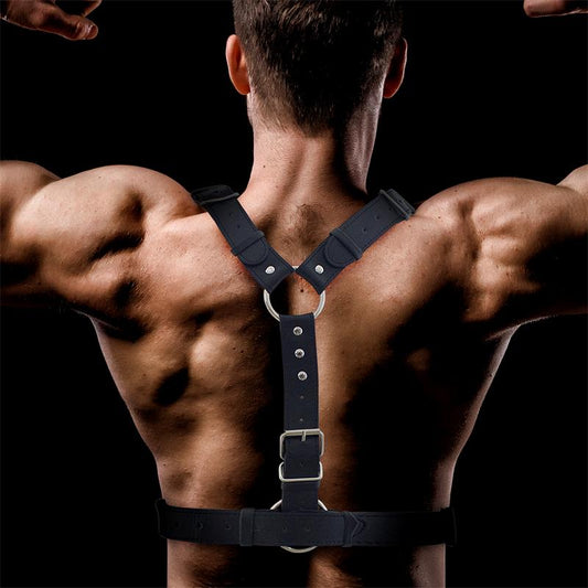 Fabrio Male Chest Bondage Harness Vegan Leather - UABDSM