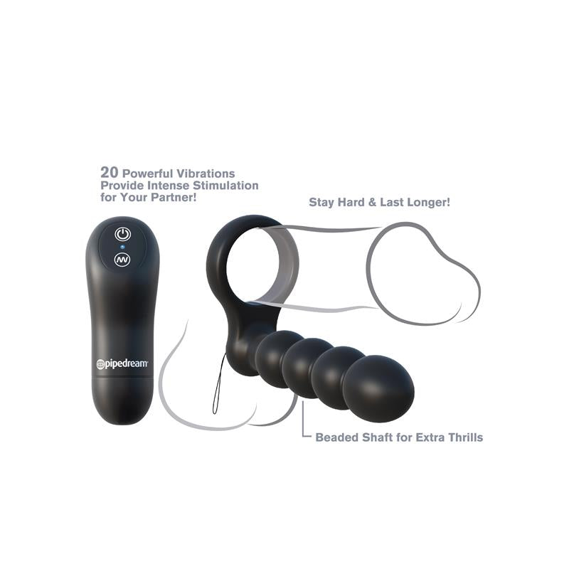 Fantasy C-Ringz Remote Control Double Penetrator Black - UABDSM