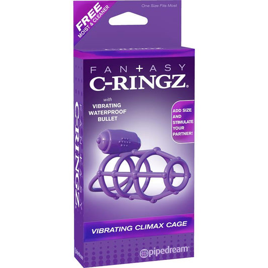 Fantasy C-Ringz Vibrating Climax Cage Purple - UABDSM
