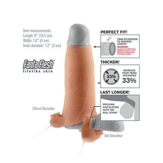 Fantasy X-tensions Real Feel Twin Teazer-Flesh - UABDSM