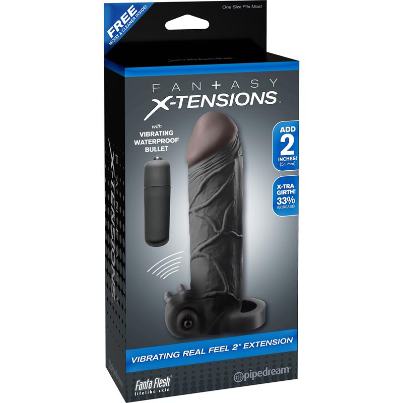 Fantasy X-tensions Vibrating Real Feel Extension 51 cm - Black - UABDSM