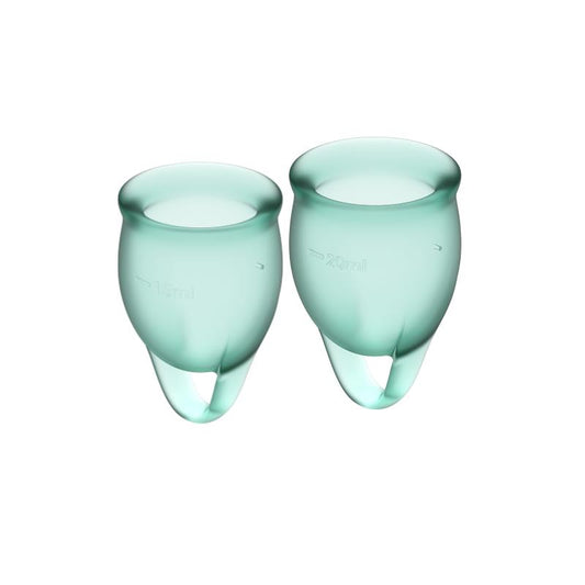 Feel Confident Menstrual Cup Dark Green Clave Pack of 2 Feel Confident Menstrual Cup Dark Green Clave Pack of 2 - UABDSM