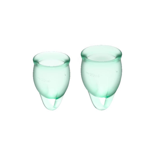 Feel Confident Menstrual Cup Light Green Pack of 2 Feel Confident Menstrual Cup Light Green Pack of 2 - UABDSM