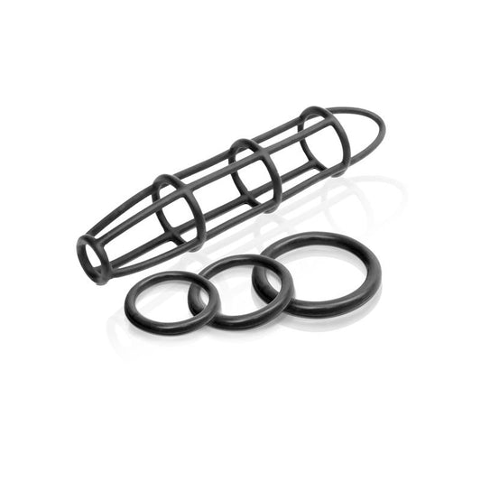 Fetish Fantasy Elite Cockcage and Ring Set Black - UABDSM
