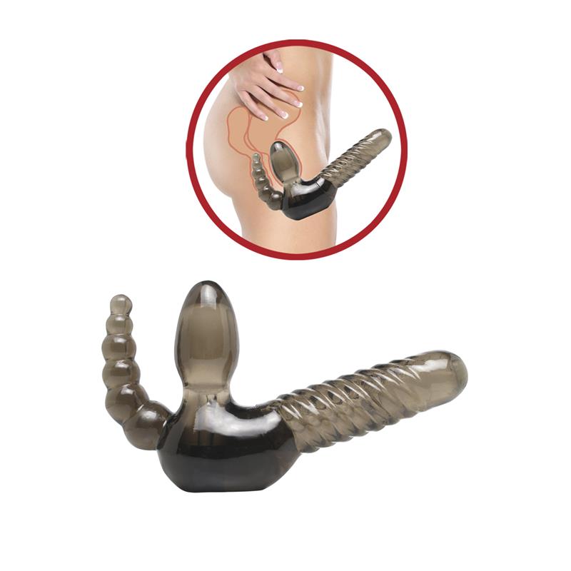 Fetish Fantasy Series Strapless Strap-On with Anal Stimulator - Smoke - UABDSM