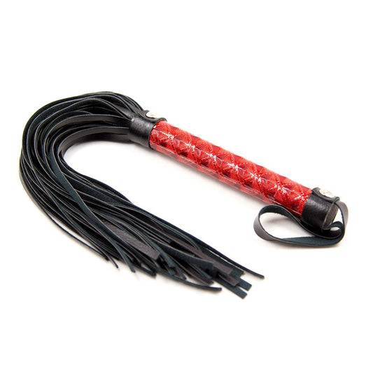 Flogger Diamond Pattern and Metal Hardware 39 cm Red - UABDSM