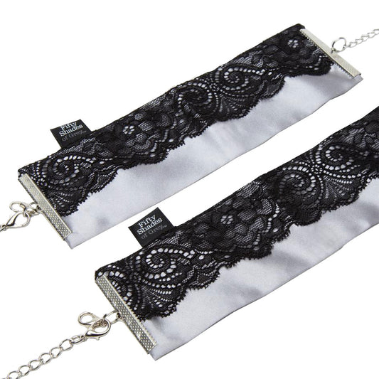 Fifty Shades of Grey Play Nice Satin & Lace Wrist Cuffs - UABDSM