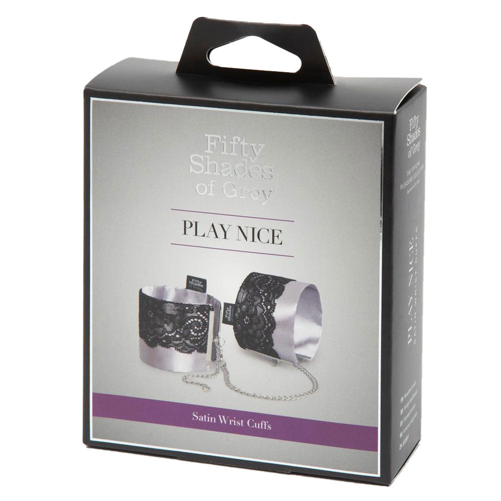 Fifty Shades of Grey Play Nice Satin & Lace Wrist Cuffs - UABDSM