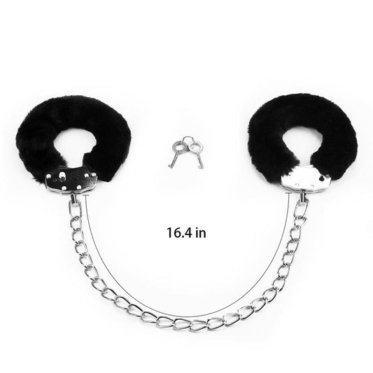 Furry Metal Ankle Cuffs Black - UABDSM