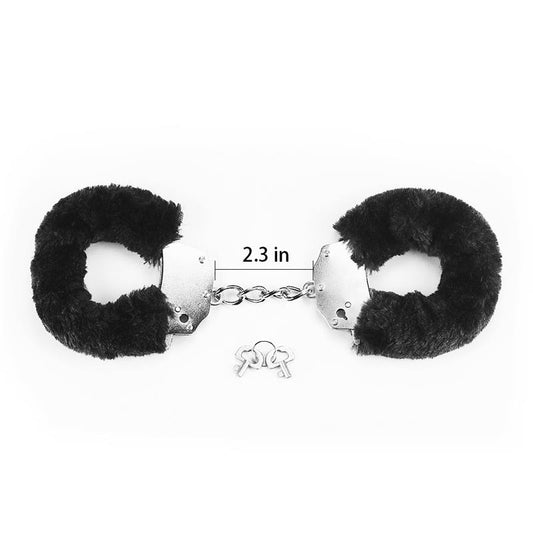 Furry Metal Handcuffs Black - UABDSM