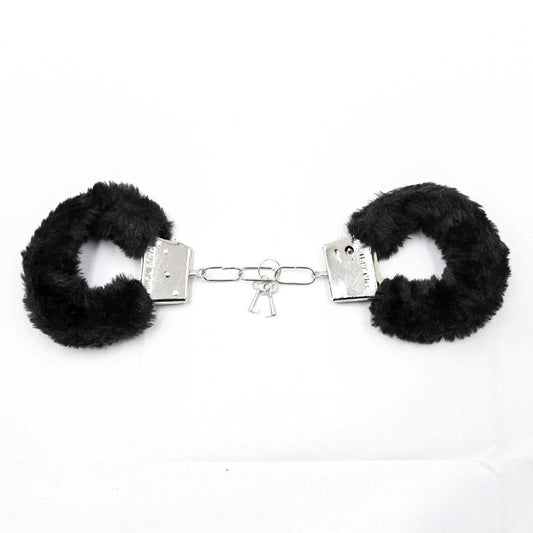 Furry Metal Handcuffs Black - UABDSM