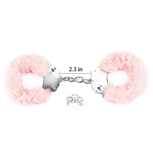 Furry Metal Handcuffs Pink - UABDSM