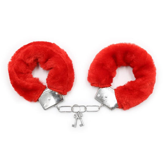 Furry Metal Handcuffs Red Furry Metal Handcuffs Red - UABDSM