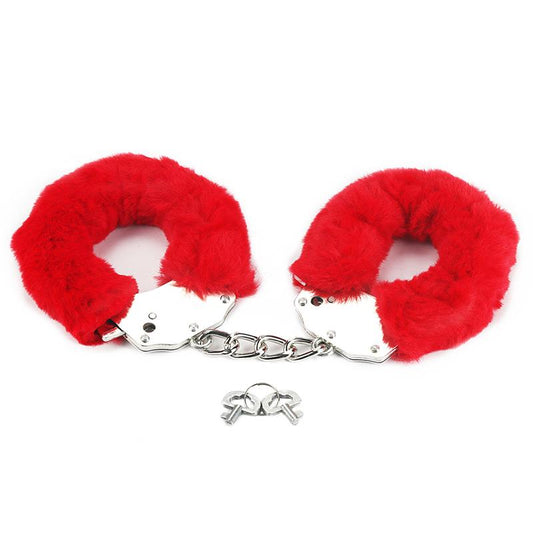 Furry Metal Handcuffs Red Furry Metal Handcuffs Red - UABDSM