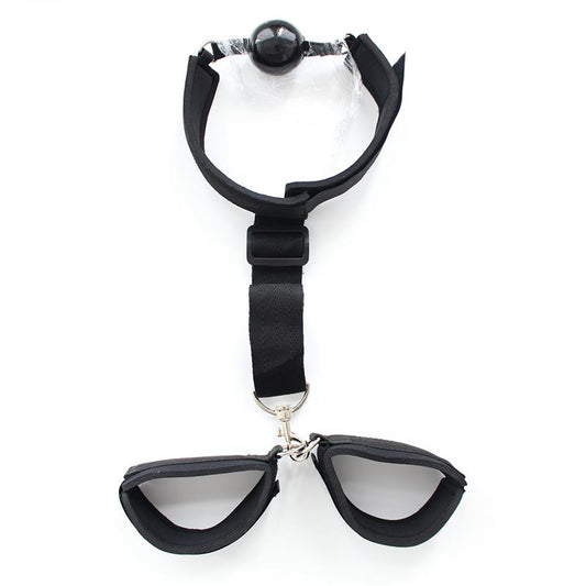 Gag Ball with Hand Cuff Black - UABDSM