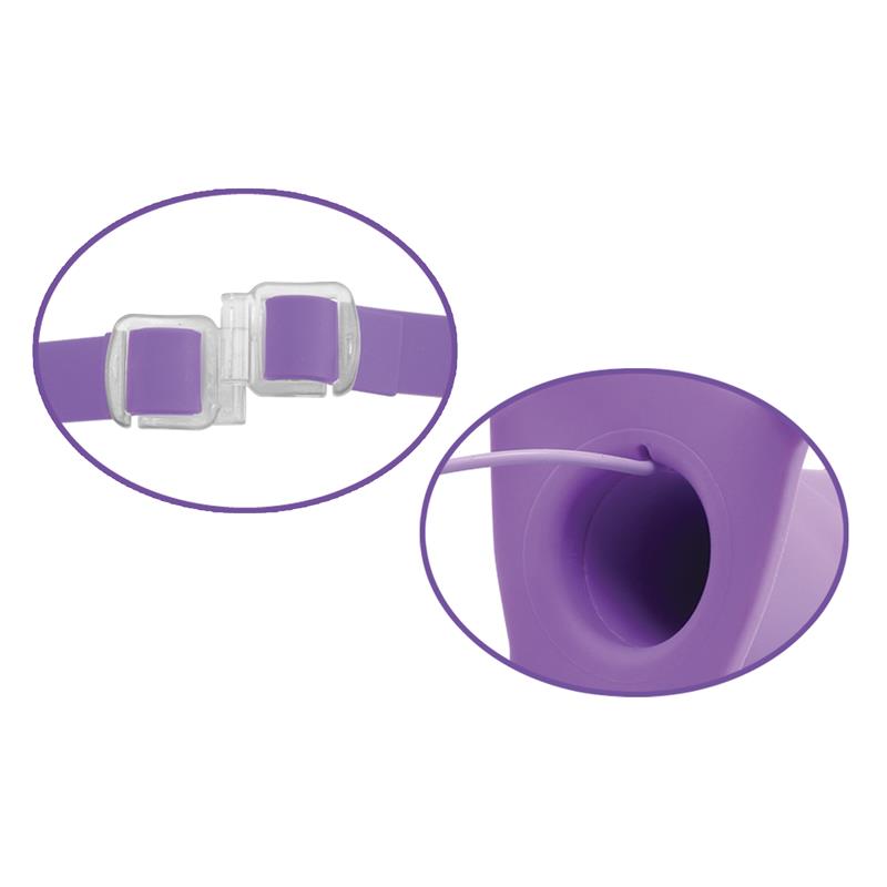 Harness with Hollow Dildo with Vibration 20 cm Purple - UABDSM