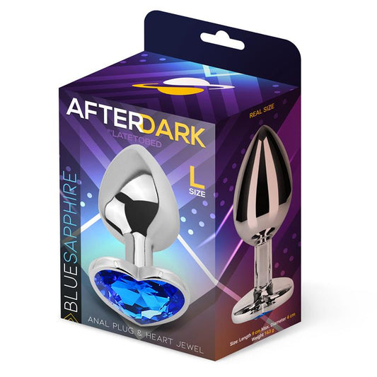 Heart Shaped Butt Plug Blue Sapphire Size L - UABDSM