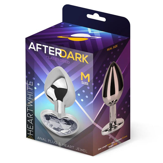 Heart Shaped Butt Plug White Size M - UABDSM
