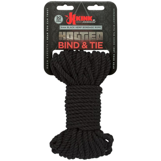 Hemp Bondage Rope 15 Meter Black - UABDSM