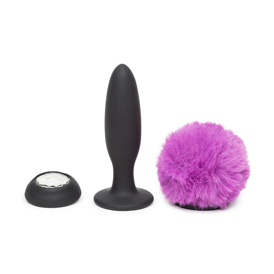 Happy Rabbit Rechargeable Vibrating Butt Plug Medium - Black/Pink - UABDSM