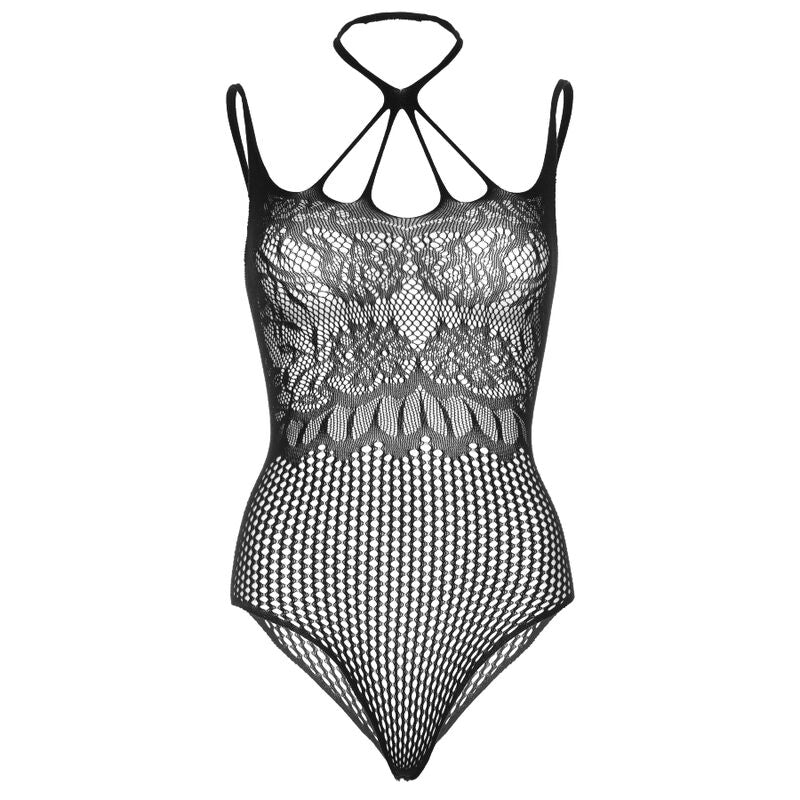 Leg Avenue Strappy Halter Thong Teddy One Size - UABDSM