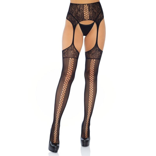 Leg Avenue Lace Up Garterbelt Stockings Leg Avenue Lace Up Garterbelt Stockings - UABDSM