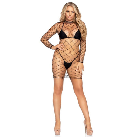 Leg Avenue Fence Net Mini Dress One Size - UABDSM
