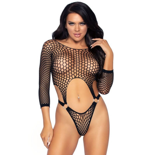 Leg Avenue Top Bodysuit With Thong Back One Size - Black Leg Avenue Top Bodysuit With Thong Back One Size - Black - UABDSM