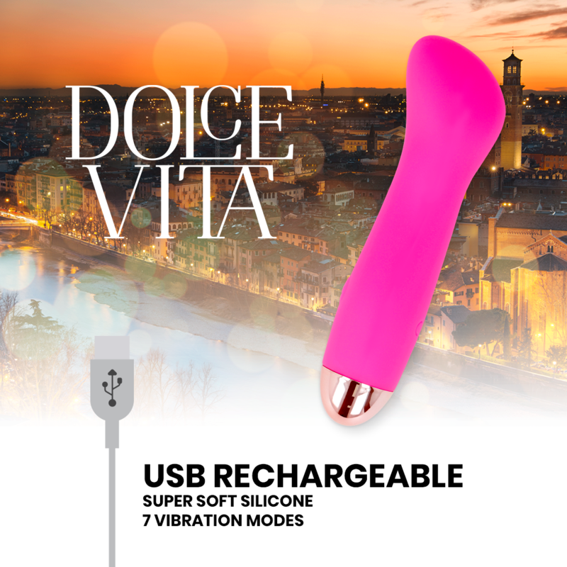 Dolce Vita Rechargeable Vibrator One Pink 7 Speed - UABDSM