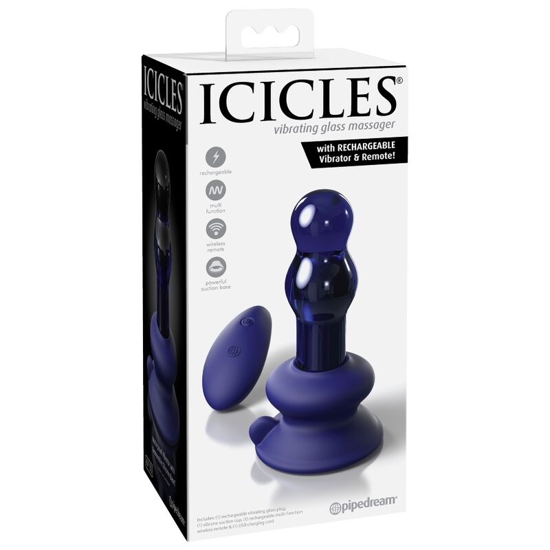 Icicles No 83 Multi-function Vibrating Glass Plug - UABDSM