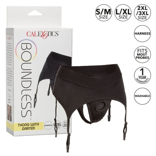 Calex Boundless Thong With Garter Xxl/xxxl - UABDSM