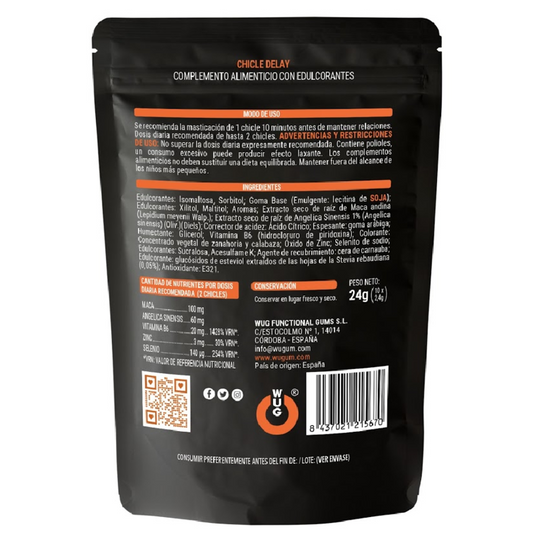 Wug Delay Erection Enhancer And Cum Delayer Gums 10 Units - UABDSM