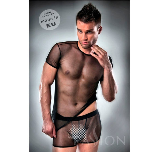Komplet Passion Men Lingerie Black Clear Top + Tshirt S/m Komplet Passion Men Lingerie Black Clear Top + Tshirt S/m - UABDSM