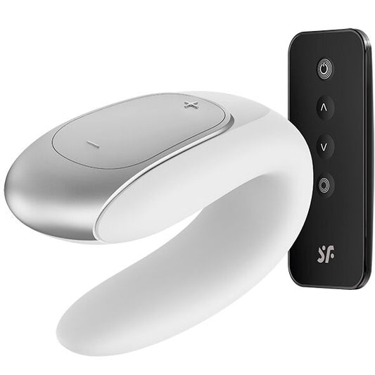 Satisfyer Double Fun Partner Vibrator - White - UABDSM