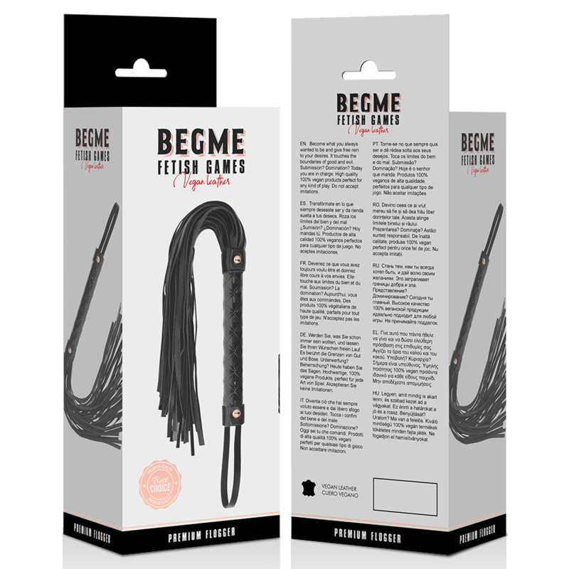 Begme Black Edition Vegan Leather Flogger - UABDSM