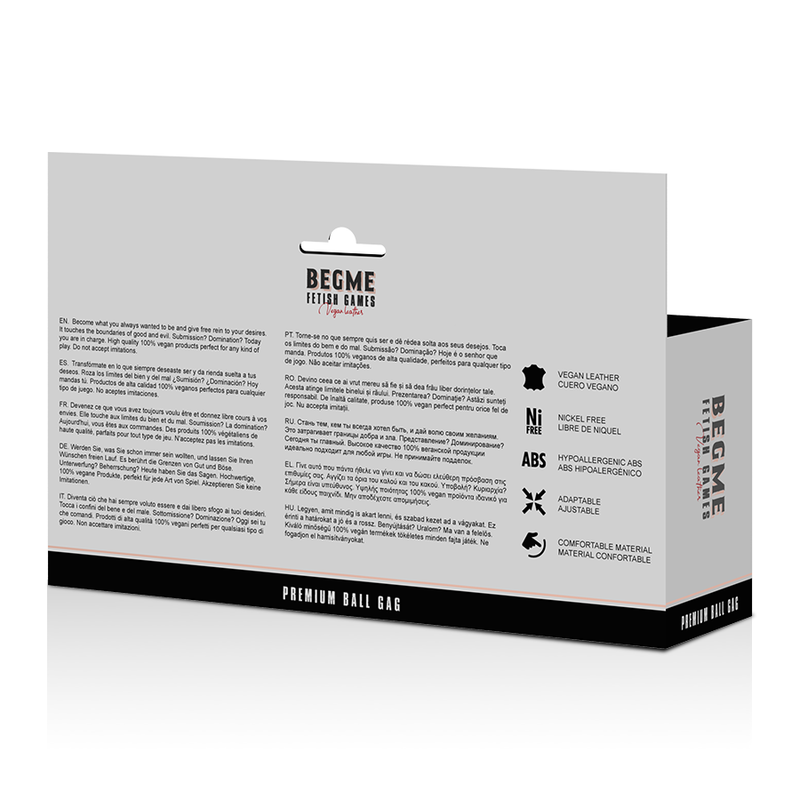 Begme Black Edition Ball Gag Vegan Leather - UABDSM