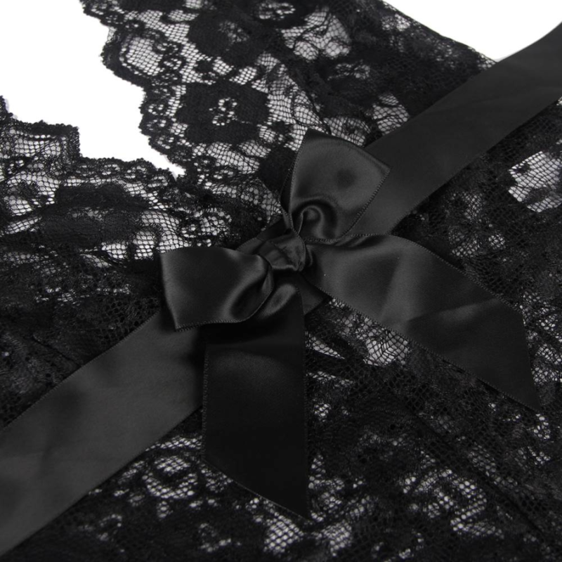 Queen Lingerie Deep V Backless Lace Teddy L/xl - UABDSM