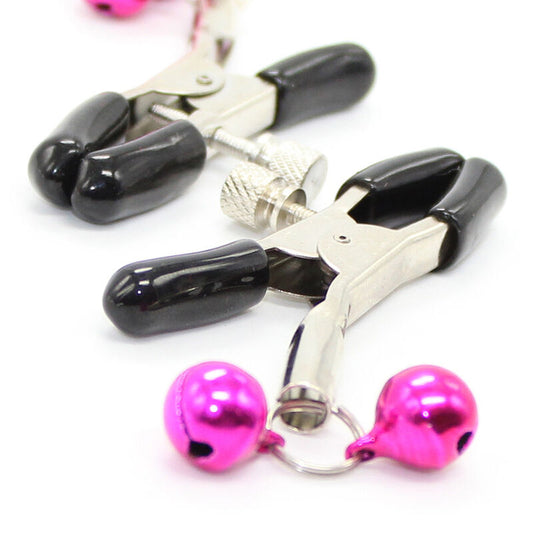 Ohmama Fetish Double Bells Nipple Clamps - Pink Ohmama Fetish Double Bells Nipple Clamps - Pink - UABDSM