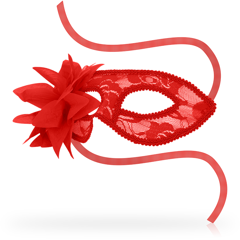 Ohmama Masks Lace Eyemask And Flower - Red - UABDSM