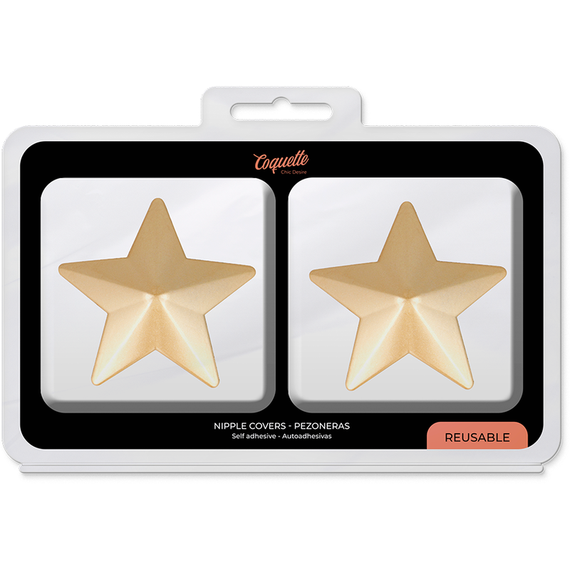 Coquette Chic Desire Nipple Covers - Golden Stars - UABDSM