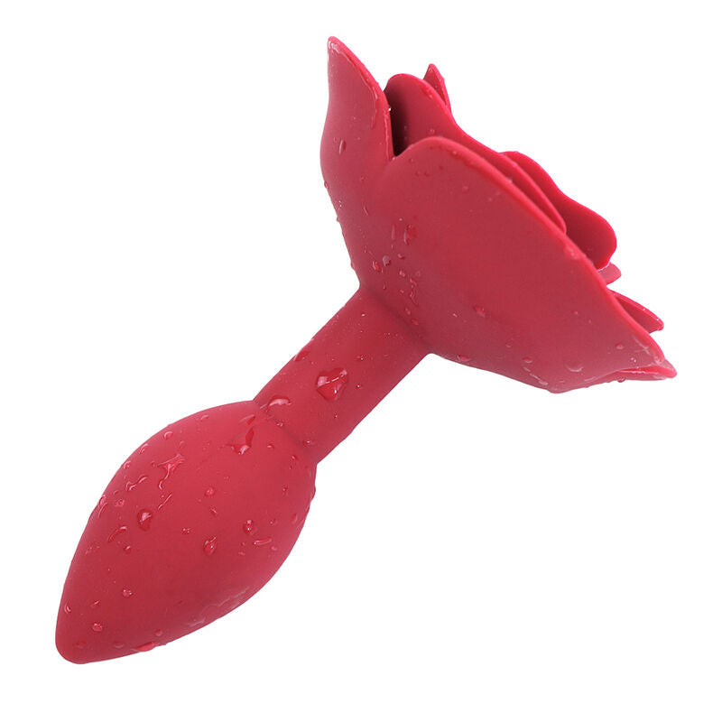 Ohmama Fetish Rose Silicone Anal Plug - Red - UABDSM