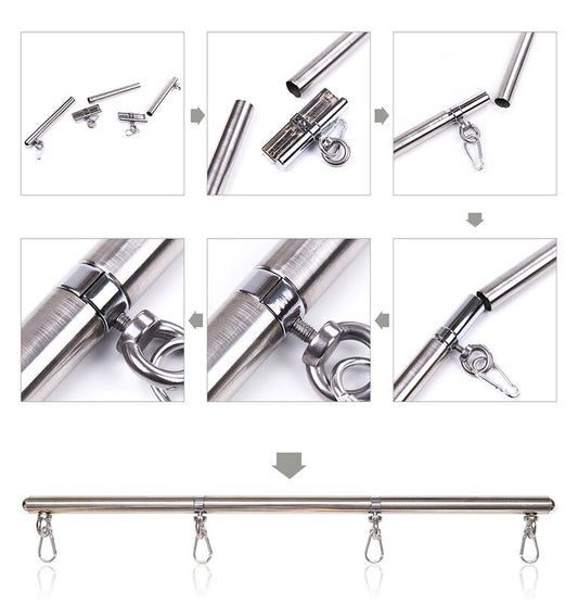 Ohmama Fetish Detachable Spreader Metal Bar 4 Hooks Ohmama Fetish Detachable Spreader Metal Bar 4 Hooks - UABDSM