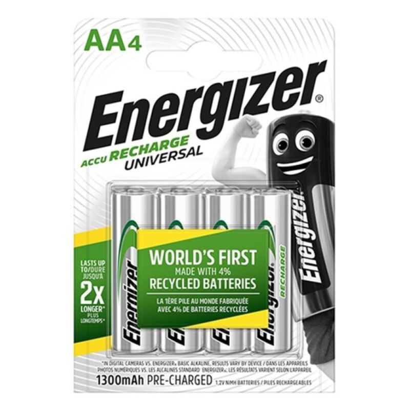 Energizer Universal Rechargeable Battery Hr6 Aa 1300mah 4 Unit - UABDSM