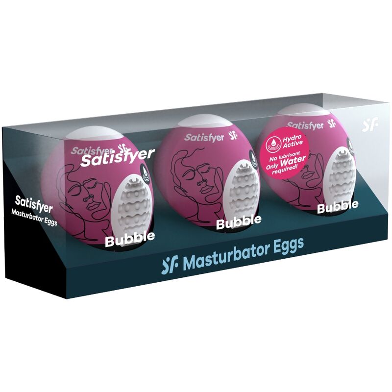 Satisfyer 3 Masturbator Eggs - Bubble - UABDSM