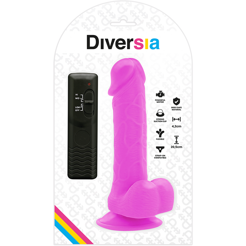 Diversia Flexible Vibrating Dildo 20.5 Cm - Purple - UABDSM