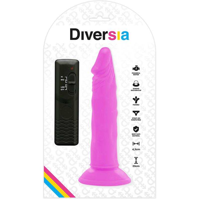 Diversia Flexible Vibrating Dildo 23 Cm - Purple - UABDSM